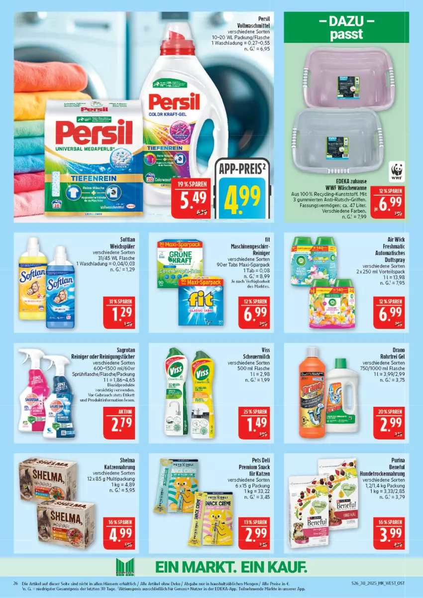 Aktueller Prospekt Marktkauf - Prospekt - von 14.09 bis 20.09.2025 - strona 26 - produkty: Air Wick, aktionspreis, auto, bio, biozidprodukte, Clin, deka, Duftspray, eis, flasche, geschirr, Heu, Hundetrockennahrung, katzennahrung, milch, nuss, persil, purina, Rauch, reiniger, Reinigung, reinigungstücher, reis, rwe, sagrotan, scheuermilch, snack, Softlan, sprühflasche, Ti, tisch, Trockennahrung, tücher, vollwaschmittel, Wanne, waschmittel, weichspüler, WICK, Yo, ZTE