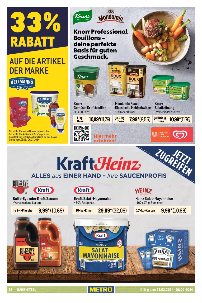 Aktueller Prospekt Metro - GastroJournal - von 22.02 bis 06.03.2024 - strona 14 - produkty: Artischocken, auer, auto, bag-in-box, braten, chili, curry, eimer, eis, flasche, heinz, ketchup, knorr, kokos, kokosnuss, Kokosnussmilch, Konserven, kraft, LG, maggi, mayonnaise, mehl, Metro, milch, mondamin, nuss, pizza, preisvorteil, reis, ring, salat, salatkrönung, sauce, saucen, Ti, tisch, tomate, tomaten, tomato ketchup, Yo