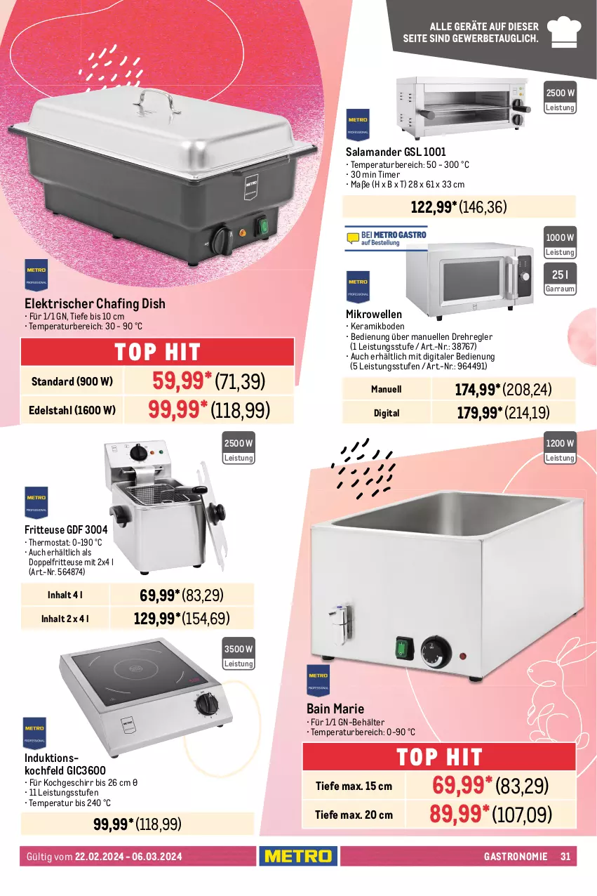Aktueller Prospekt Metro - GastroJournal - von 22.02 bis 06.03.2024 - strona 29 - produkty: Behälter, beutel, Brei, dell, edelstahl, eis, elle, fleisch, fritteuse, garraum, geschirr, induktionskochfeld, kochfeld, messer, mikrowelle, Mixer, Mode, Ria, stabmixer, thermostat, Ti, timer, Vakuumierer