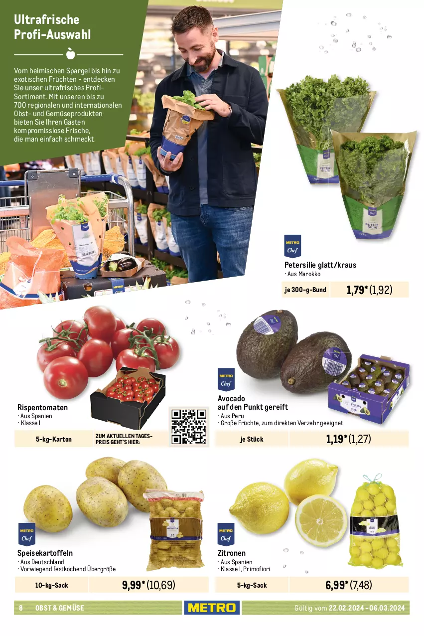 Aktueller Prospekt Metro - GastroJournal - von 22.02 bis 06.03.2024 - strona 6 - produkty: auer, avocado, beere, beeren, beutel, Blaubeer, blaubeere, brandt, brombeere, brombeeren, butter, Croissant, decke, eis, elle, erdbeere, erdbeeren, früchte, früchten, geback, himbeer, himbeere, himbeeren, kartoffel, kartoffeln, korb, kuchen, Kugel, Metro, nero, obst, petersilie, preisvorteil, Profiteroles, reis, ring, rispentomaten, sac, schnitten, schoko, spargel, speisekartoffeln, Tartufo, Ti, tiefkühlkost, tiramisu, tisch, tomate, tomaten, und gemüse, zitrone, zitronen