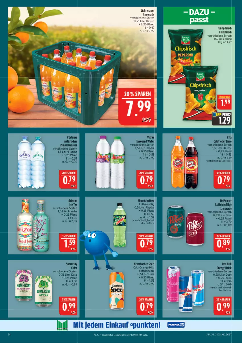 Aktueller Prospekt Marktkauf - Prospekt - von 03.08 bis 09.08.2025 - strona 24 - produkty: auer, chips, chipsfrisch, eis, funny-frisch, lichtenauer, limo, limonade, peperoni, Peroni, reis, ZTE