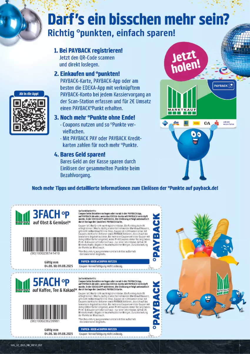 Aktueller Prospekt Marktkauf - Prospekt - von 03.08 bis 09.08.2025 - strona 5 - produkty: angebot, auto, coupon, coupons, deka, kaffee, kakao, LG, obst, papier, payback, Rauch, tee, Ti, tisch