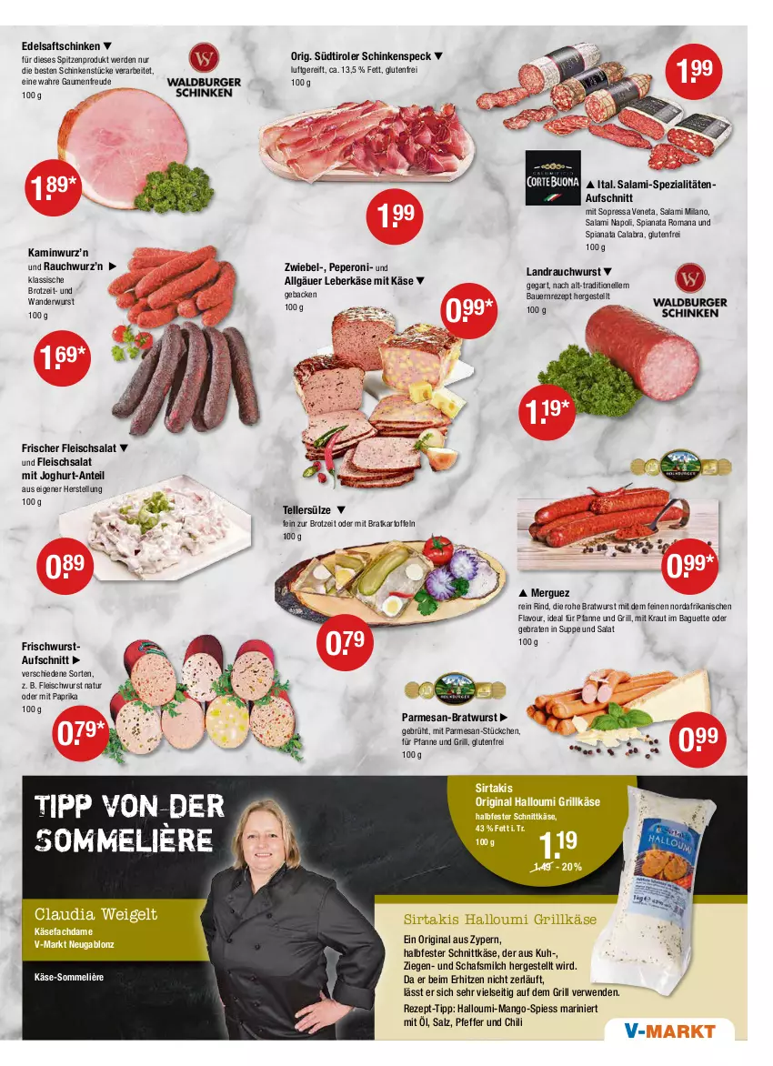 Aktueller Prospekt Vmarkt - V-Markt - von 27.05 bis 01.06.2022 - strona 3 - produkty: auer, aufschnitt, baguette, Bau, Bauer, braten, bratwurst, brot, chili, Edelsaftschinken, eis, elle, erde, fleisch, fleischsalat, fleischwurst, geback, gin, grill, Grillkäse, halbfester schnittkäse, Halloumi, joghur, joghurt, Kamin, Kaminwurz, kartoffel, kartoffeln, Käse, Kraut, leberkäs, leberkäse, LG, mango, milch, mit paprika, natur, paprika, peperoni, Peroni, pfanne, pfeffer, Rauch, rezept, rezept-tipp, rind, rwe, saft, saftschinken, salami, salat, salz, schinken, schinkenspeck, schnittkäse, Speck, Spezi, südtiroler, suppe, teller, Ti, wurst, zwiebel