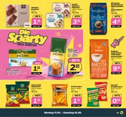 Gazetka promocyjna Netto - Woche 37 - Gazetka - ważna od 16.09 do 16.09.2023 - strona 7 - produkty: bohne, bohnen, brownie, brownies, caffè crema, Cap, cappuccino, chips, chipsfrisch, cin, dallmayr, Doritos, ente, funny-frisch, jacobs, kaffee, KnabberSnack, mövenpick, pom-bär, saro, sarotti, snack, Ti