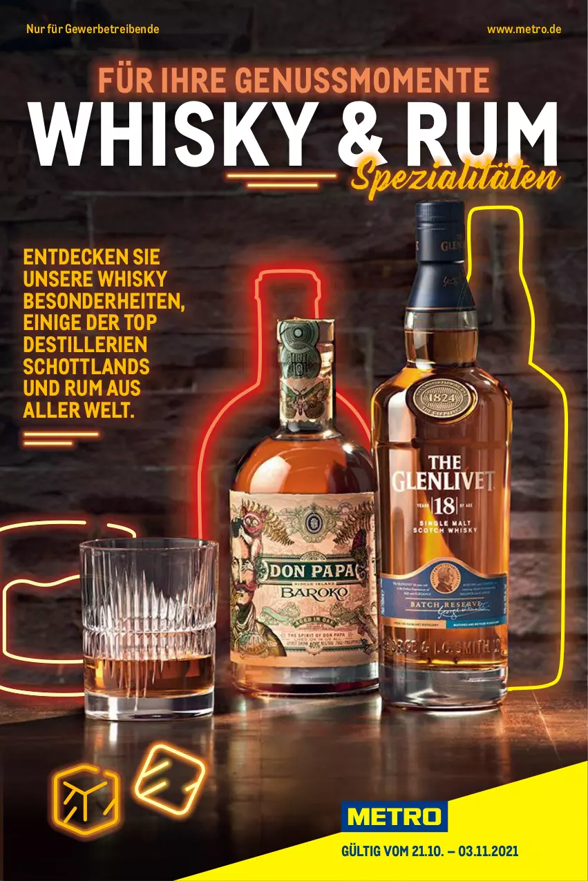 Aktueller Prospekt Metro - Whisky & Rum Spezial - von 21.10 bis 03.11.2021 - strona 1