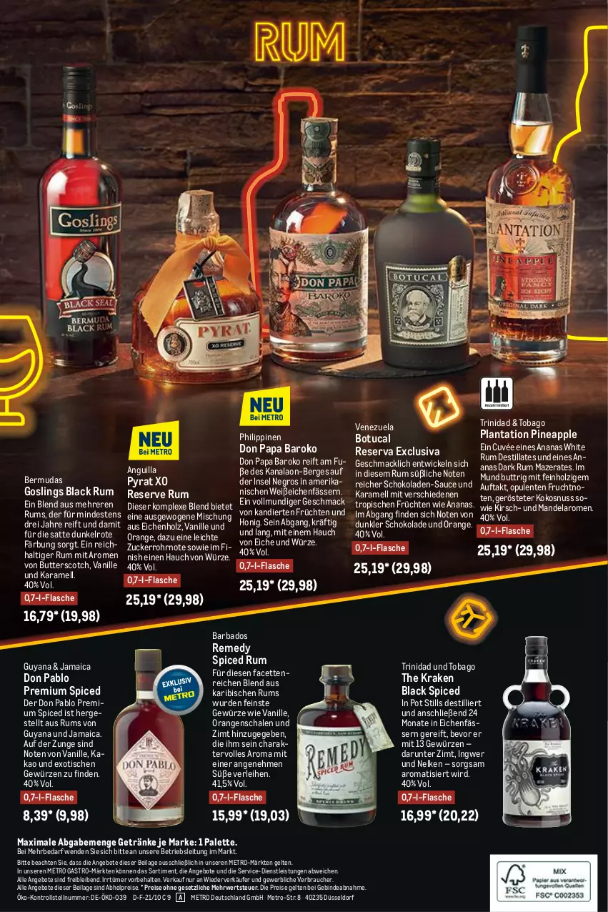 Aktueller Prospekt Metro - Whisky & Rum Spezial - von 21.10 bis 03.11.2021 - strona 12