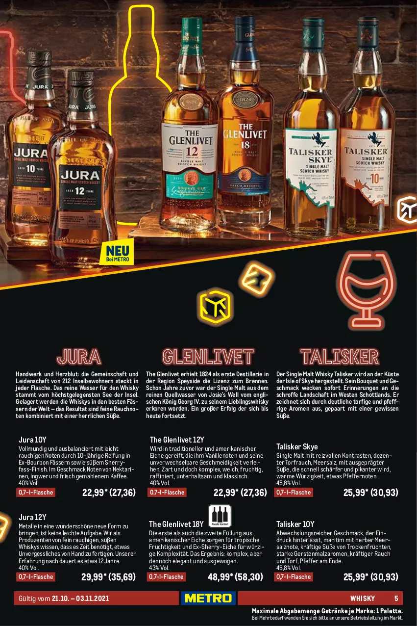 Aktueller Prospekt Metro - Whisky & Rum Spezial - von 21.10 bis 03.11.2021 - strona 5