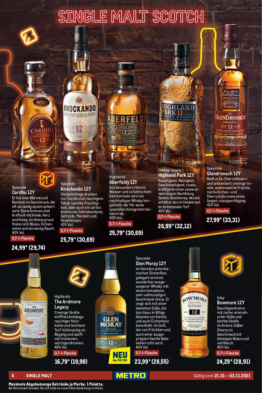 Aktueller Prospekt Metro - Whisky & Rum Spezial - von 21.10 bis 03.11.2021 - strona 6