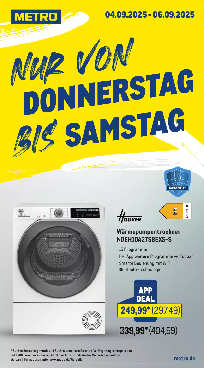 Aktueller Prospekt Metro - App Deals - von 01.09 bis 06.09.2025 - strona 3 - produkty: elle, Metro, teller, Ti, Trockner, wärmepumpentrockner