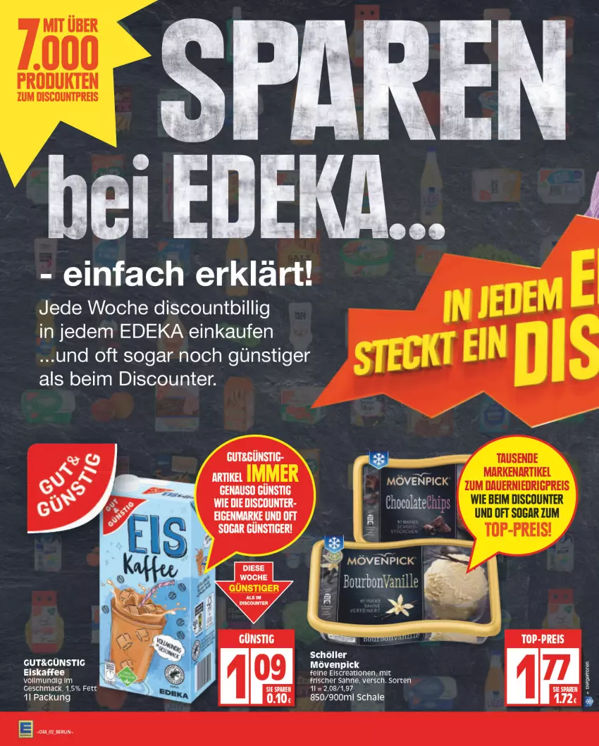 Aktueller Prospekt Edeka - Angebote der Woche - von 22.08 bis 27.08.2022 - strona 2 - produkty: deka, discount, eis, eiskaffee, kaffee, mac, mövenpick, sahne, Schal, Schale, Schöller, Ti