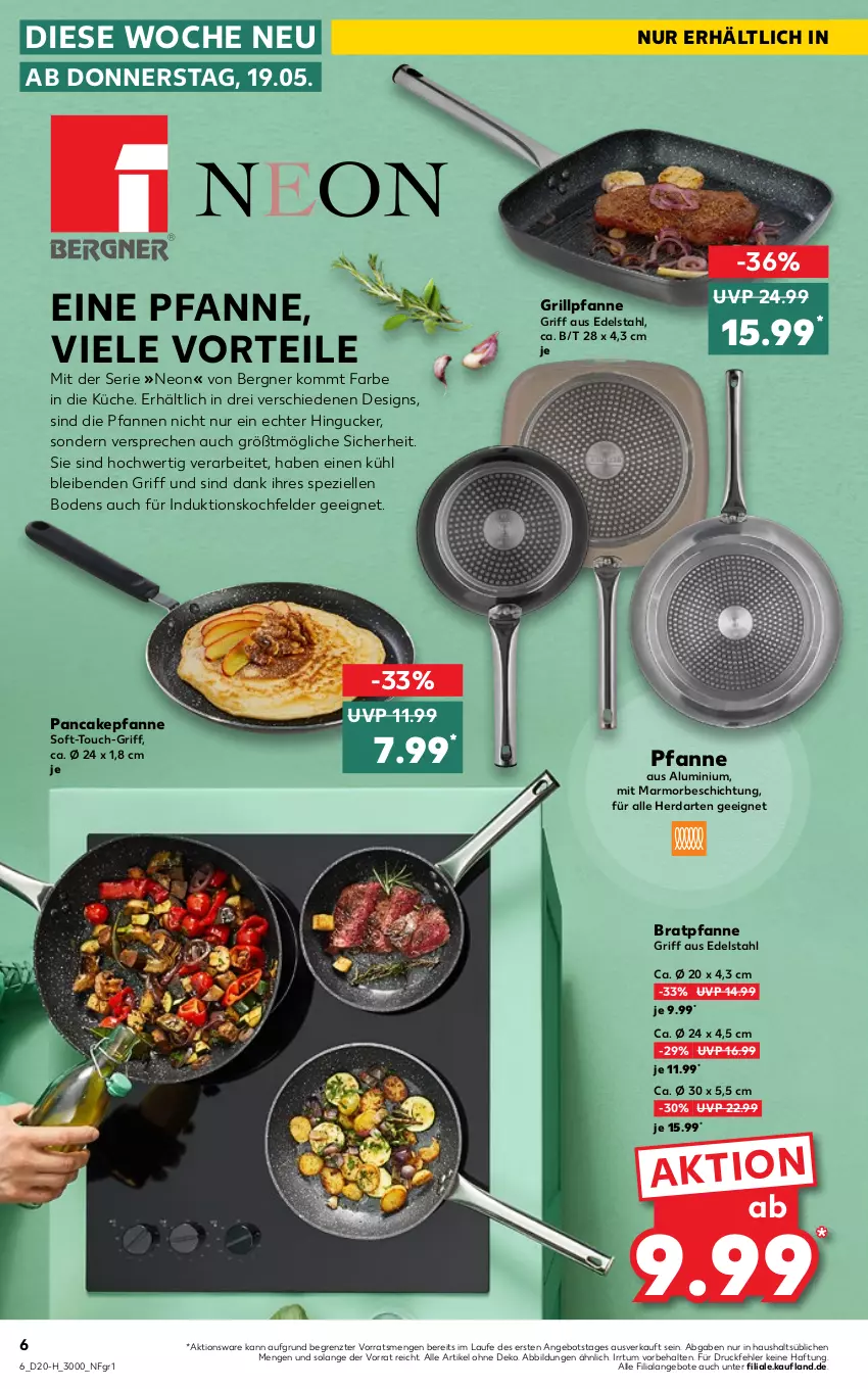 Aktueller Prospekt Kaufland - Spezielle Angebote - von 19.05 bis 25.05.2022 - strona 6 - produkty: angebot, angebote, bratpfanne, edelstahl, elle, grill, Grillpfanne, herdarten, induktionskochfeld, kochfeld, küche, pfanne, pfannen, Spezi, Ti, ZTE