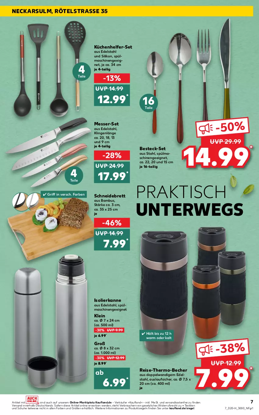 Aktueller Prospekt Kaufland - Spezielle Angebote - von 19.05 bis 25.05.2022 - strona 7 - produkty: bambus, Becher, besteck, besteck-set, edelstahl, eis, erde, isolierkanne, küche, Küchen, Küchenhelfer, messer, ndk, Rauch, reis, rwe, schneidebrett, schuhe, spülmaschinen, Ti, tisch, versandkostenfrei