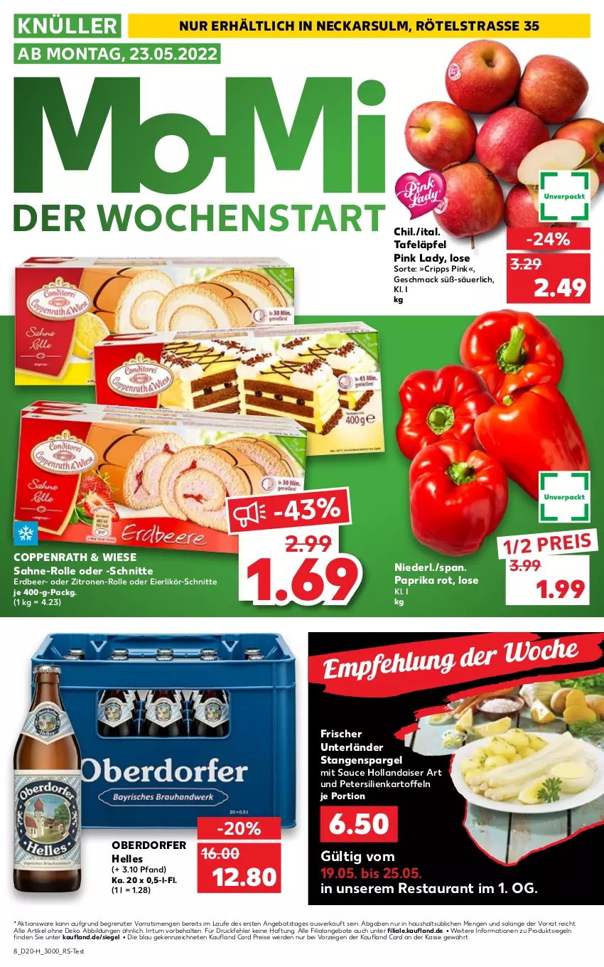 Aktueller Prospekt Kaufland - Spezielle Angebote - von 19.05 bis 25.05.2022 - strona 8 - produkty: angebot, angebote, coppenrath, eier, eierlikör, eis, elle, erde, hollandaise, kartoffel, kartoffeln, likör, mac, paprika, paprika rot, petersilie, Pink Lady, reis, sahne, sauce, sauce hollandaise, spargel, stangenspargel, tafeläpfel, Ti, zitrone, zitronen, ZTE