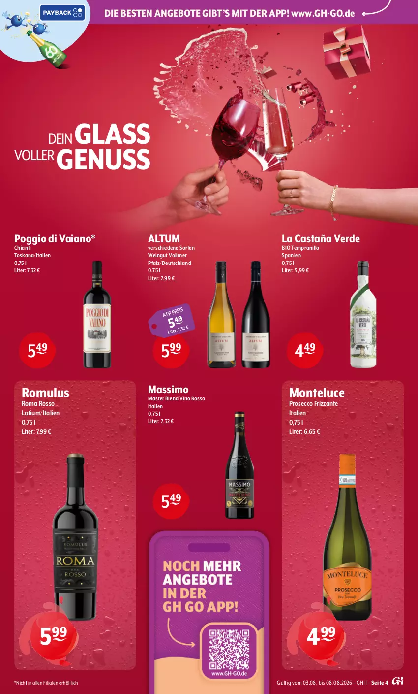 Aktueller Prospekt Getraenke Hoffmann - Prospekte - von 03.08 bis 08.08.2026 - strona 4 - produkty: angebot, angebote, bio, chia, chianti, ecco, eis, erde, frizzante, monte, nuss, prosecco, sim, tempranillo, Ti, wein