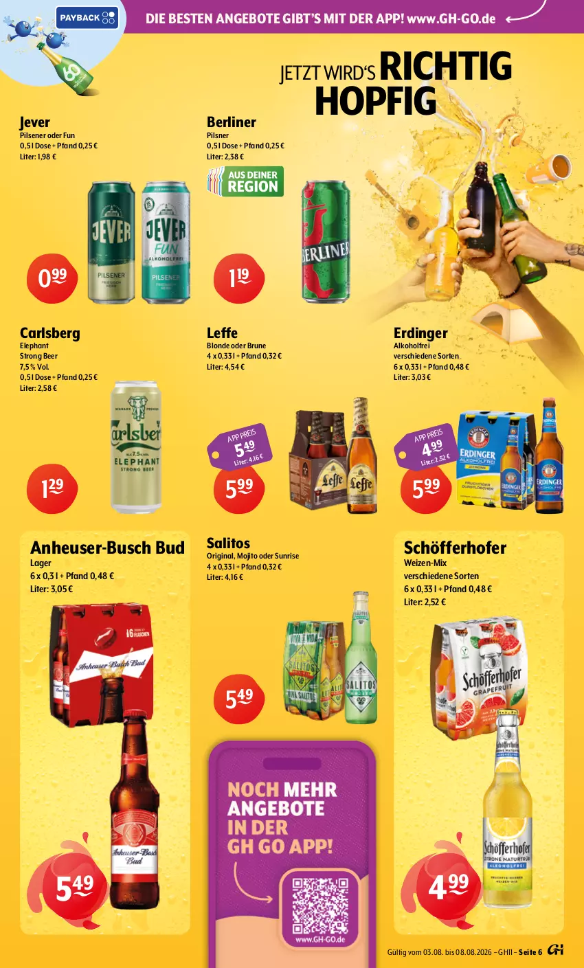 Aktueller Prospekt Getraenke Hoffmann - Prospekte - von 03.08 bis 08.08.2026 - strona 6 - produkty: alkohol, angebot, angebote, berliner, carlsberg, eis, erdinger, gin, Heu, jever, jever pilsener, mojito, pils, pilsener, pilsner, schöfferhofer, Ti