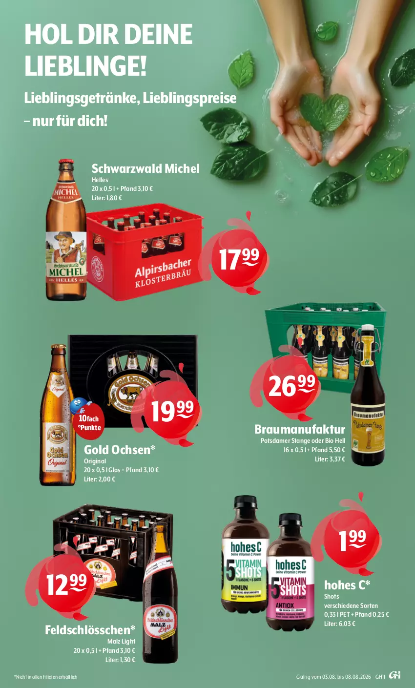 Aktueller Prospekt Getraenke Hoffmann - Prospekte - von 03.08 bis 08.08.2026 - strona 9 - produkty: bio, eis, elle, Faktu, getränk, getränke, gin, Hohes C, malz, reis, Ti