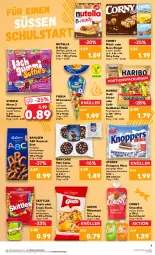 Gazetka promocyjna Kaufland - Kaufland - Gazetka - ważna od 13.09 do 13.09.2023 - strona 7 - produkty: angebot, angebote, auer, bahlsen, beutel, bonbons, brause, brot, corny, creme, frucht, fruchtgummi, fruchtgummis, goldbären, haribo, haselnuss, Käse, keks, knoppers, lachgummi, linsen, mais, milch, müsli, Nimm 2, nuss, nuss-nugat-creme, nutella, quetschbeutel, riegel, russisch brot, saft, schnitten, schoko, Schokolinsen, skittles, smoothie, snack, storck, Ti, vanille, waffeln