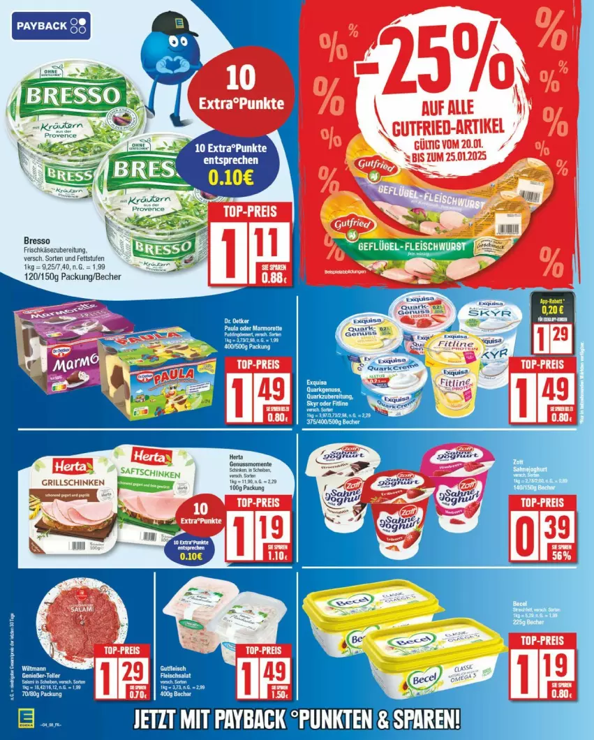 Aktueller Prospekt Edeka - Prospekte - von 20.01 bis 25.01.2025 - strona 12 - produkty: Becher, bresso, eis, frischkäse, frischkäsezubereitung, gutfried, Käse, reis, Ti, top-preis