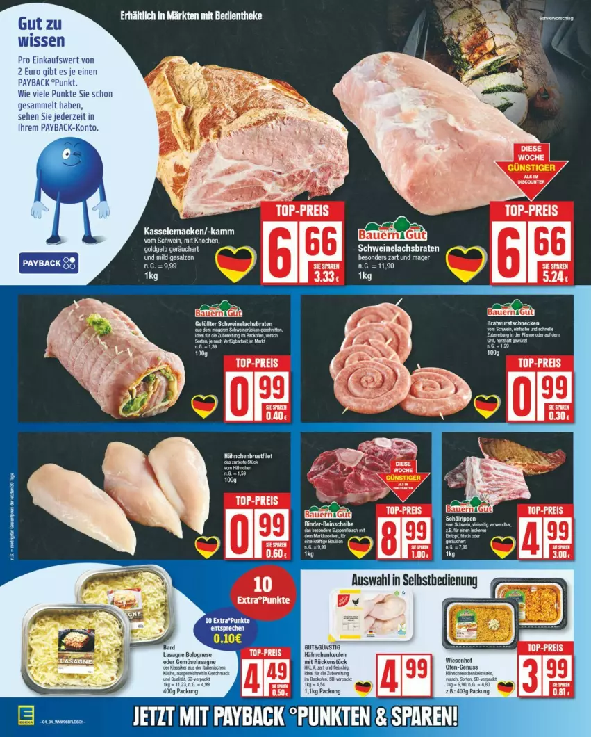 Aktueller Prospekt Edeka - Prospekte - von 20.01 bis 25.01.2025 - strona 8 - produkty: bio, bolognese, kasseler, lasagne, payback, rind, rinder, salz, Ti, wiesenhof