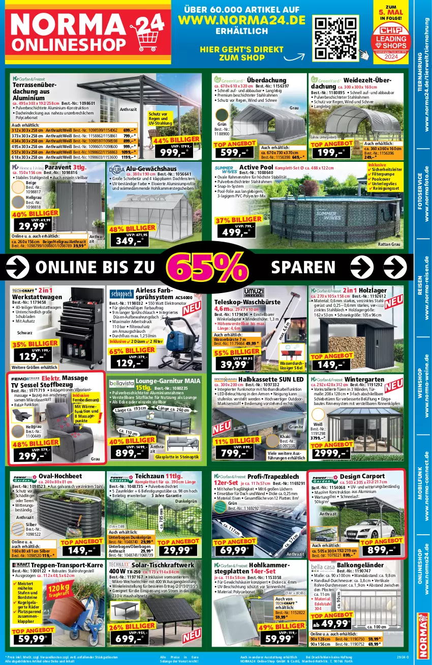 Aktueller Prospekt Norma - Norma - von 04.07 bis 21.07.2024 - strona 1 - produkty: Abba, adapter, angebot, Bau, beleuchtung, Bona, bürste, Carport, edelstahl, eis, Elektro, erde, fenster, fernbedienung, garnitur, Garten, Gewächshaus, glasplatte, Holz, kraft, Kugel, latte, LG, Meister, messer, mikrofaser, ndk, Paravent, pool, Reinigung, reis, rel, Ria, rwe, schlauch, Schrank, schubladen, sessel, Sport, Teleskop, Terrassenüberdachung, Ti, Tiere, tiernahrung, tisch, wasser, wein, weine, weinshop, Zelt