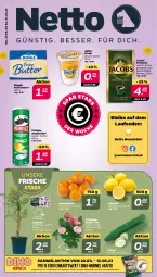 Gazetka promocyjna Netto - Woche 13 - Gazetka - ważna od 01.04 do 01.04.2023 - strona 1 - produkty: bohne, bohnen, butter, chips, eis, froop, gurke, gutschein, gutscheine, im 9-cm-topf, jacobs, jacobs krönung, kaffee, Laufen, mandarine, mandarinen, meggle, Müller, müller froop, pringles, reis, ring, Ti, topf, zitrone, zitronen