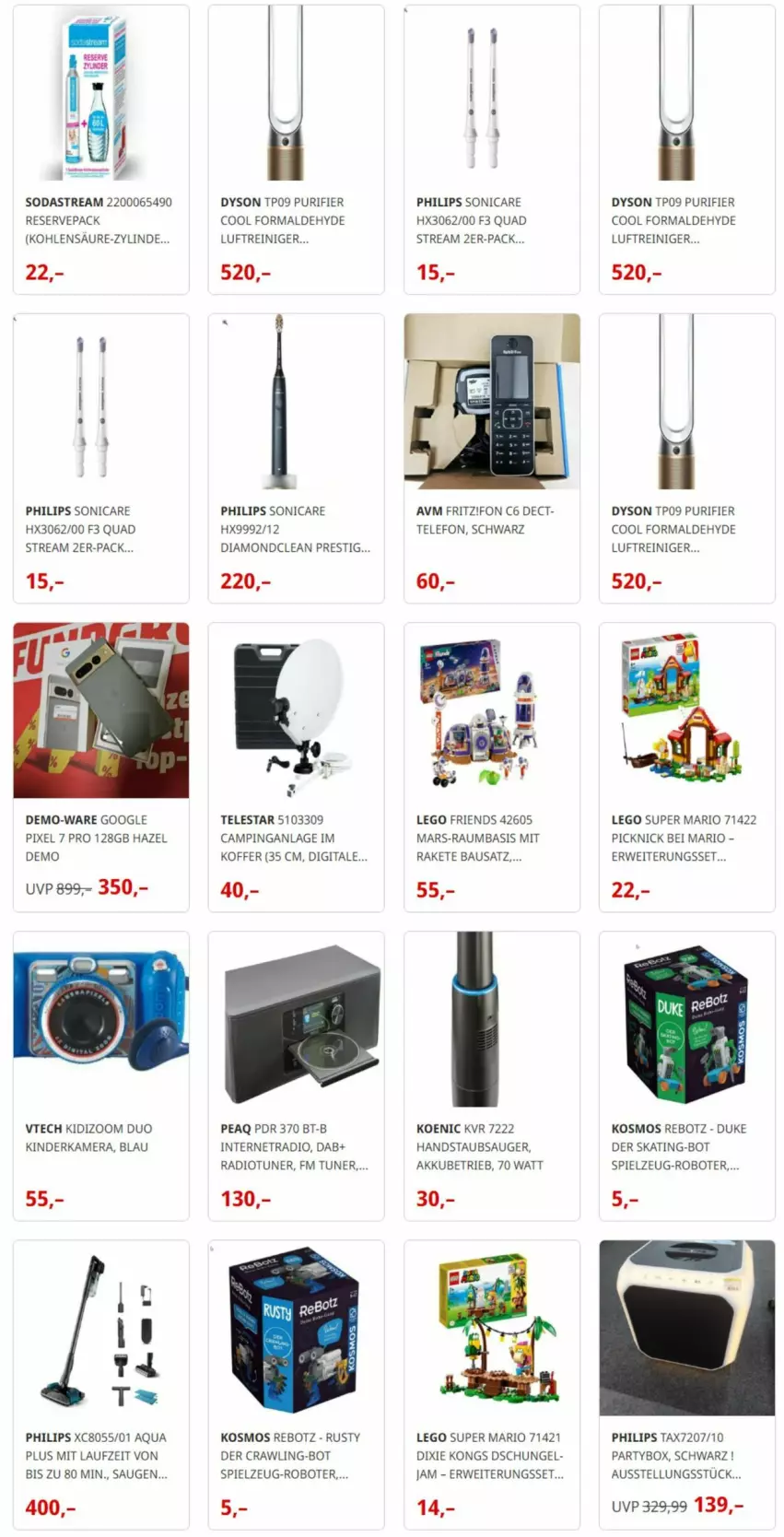 Aktueller Prospekt Media Markt - Prospekte - von 21.08 bis 26.08.2024 - strona 5 - produkty: akku, aqua, Bau, Dyson, fritz, handstaubsauger, kamera, Kinder, Kinderkamera, koenic, koffer, LEGO Friends, Luftreiniger, mars, Philips, quad, Radio, reiniger, rwe, Soda, sodastream, sonicare, spielzeug, staubsauger, telefon, Ti, tuner