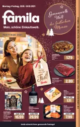 Gazetka promocyjna Famila - Prospekte - Gazetka - ważna od 24.12 do 24.12.2021 - strona 1 - produkty: auer, braten, Elan, elle, emmi, ente, Entenbrust, flasche, forelle, Käse, lachs, nuss, rel, schnittkäse, schweizer schnittkäse, Ti, tuc