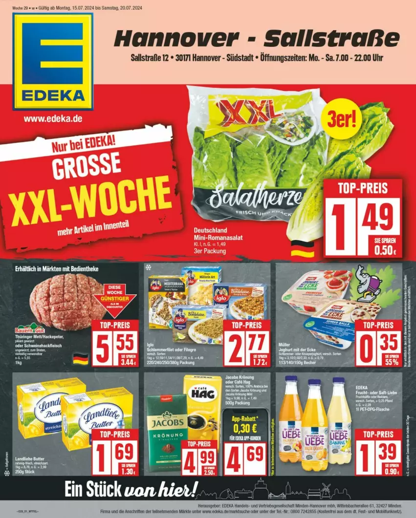 Aktueller Prospekt Edeka - Prospekte - von 13.07 bis 20.07.2024 - strona 1 - produkty: Ti, uhr