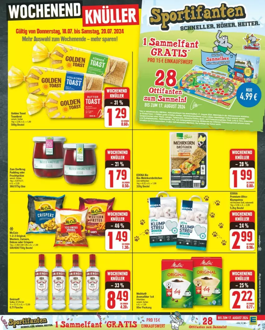 Aktueller Prospekt Edeka - Prospekte - von 13.07 bis 20.07.2024 - strona 15 - produkty: beutel, bio, deka, edeka bio, golden toast, klumpstreu, toast, Weste