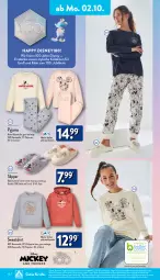 Gazetka promocyjna Aldi Nord - Von Montag - Gazetka - ważna od 07.10 do 07.10.2023 - strona 10 - produkty: aldi, Bau, baumwolle, bett, decke, disney, eier, eis, Elan, garnitur, gin, Plüsch, Puzzle, Pyjama, reine baumwolle, Ria, rwe, shirt, slip, Slipper, Sweatshirt, Ti, wolle, ZTE