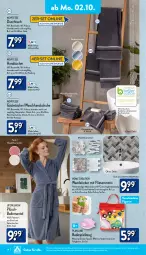 Gazetka promocyjna Aldi Nord - Von Montag - Gazetka - ważna od 07.10 do 07.10.2023 - strona 14 - produkty: aldi, Bad, Bademantel, Bau, baumwolle, bett, dell, duschtuch, eis, Gästetücher, gin, handschuhe, handtücher, kraft, Mantel, Mode, Plüsch, Ria, rwe, schuhe, spielzeug, Tasche, taschen, Ti, tuc, tücher, up2fashion, waschhandschuh, wasser, Wasserspritze, wolle, ZTE