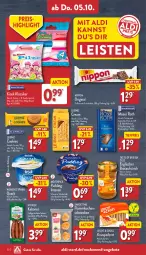 Gazetka promocyjna Aldi Nord - Von Montag - Gazetka - ważna od 07.10 do 07.10.2023 - strona 30 - produkty: aldi, angebot, angebote, aufstrich, Becher, beutel, bourbon, brot, brotaufstrich, cookie, cookies, eis, elle, flammkuchen, gin, houdek, kabanos, kuchen, lamm, leibniz, Lipstick, milch, moser, Moser Roth, mövenpick, nippon, pilze, pudding, quark, reis, salami, schoko, schokolade, snack, snack time, Spezi, teller, Ti, tiefpreis, vanille, vollmilch, weihenstephan