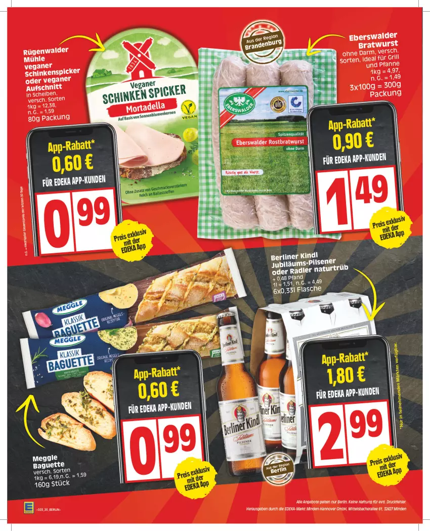 Aktueller Prospekt Edeka - Angebote der Woche - von 05.06 bis 10.06.2023 - strona 20 - produkty: baguette, eis, flasche, Jubiläums, natur, pfanne, pils, pilsener, reis, rügenwalder, spitzenqualität, und pfanne, ZTE