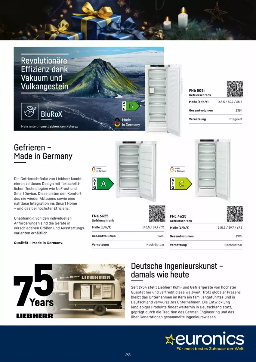 Aktueller Prospekt Euronics - Prospekte - von 03.12 bis 31.12.2024 - strona 23 - produkty: elle, gefrierschrank, Germ, gin, Heu, liebherr, Ria, ring, Schrank, Ti, WICK, Zelt