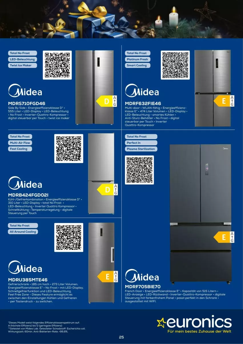 Aktueller Prospekt Euronics - Prospekte - von 03.12 bis 31.12.2024 - strona 25 - produkty: beleuchtung, chia, eier, ente, gefrierschrank, kompressor, led-beleuchtung, ring, rückwand, Schrank, Ti