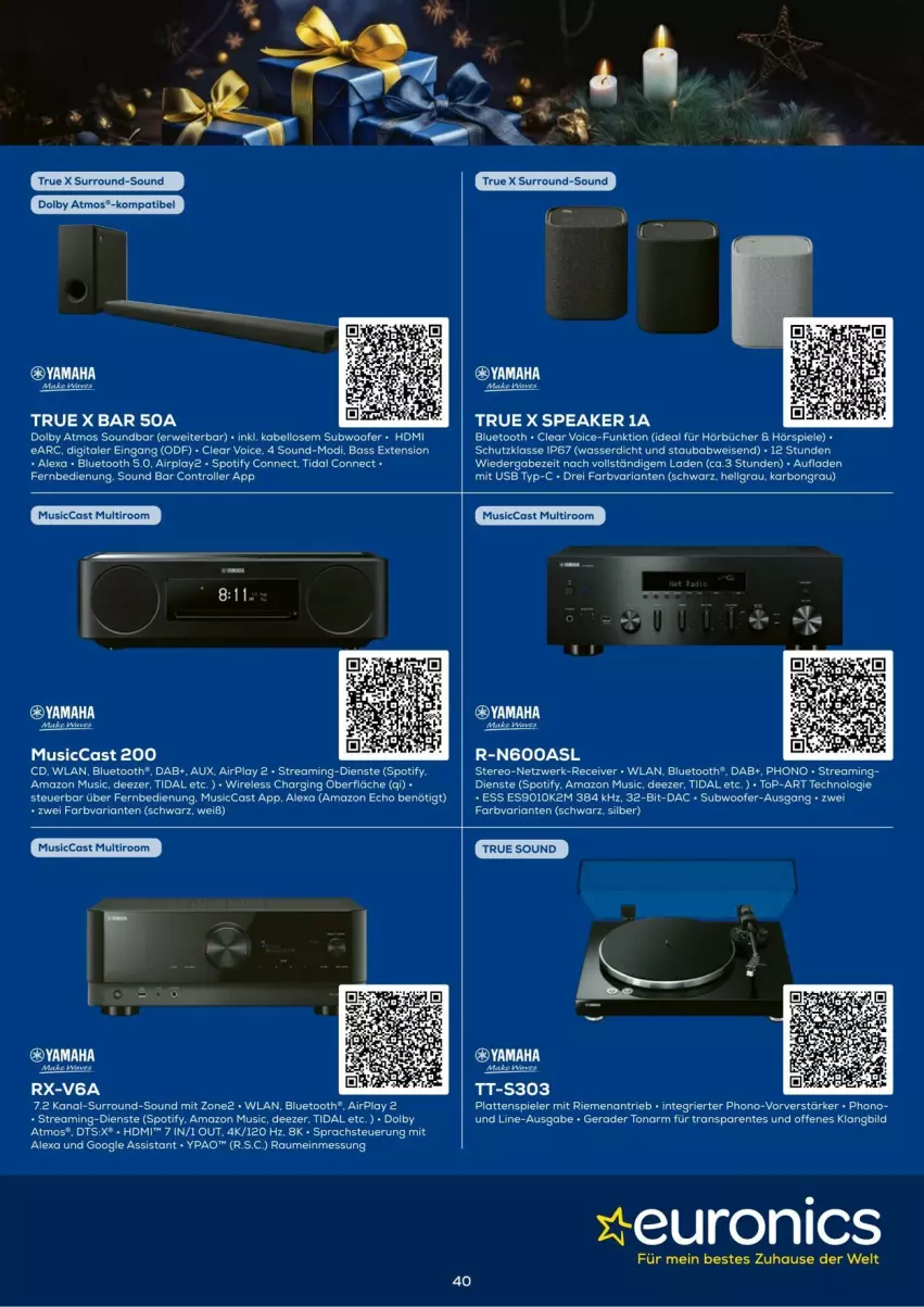 Aktueller Prospekt Euronics - Prospekte - von 03.12 bis 31.12.2024 - strona 40 - produkty: alexa, brot, eier, eis, elle, ente, fernbedienung, gin, HDMI, K2, LG, Receiver, rel, Ria, Subwoofer, tee, Ti, usb, wasser