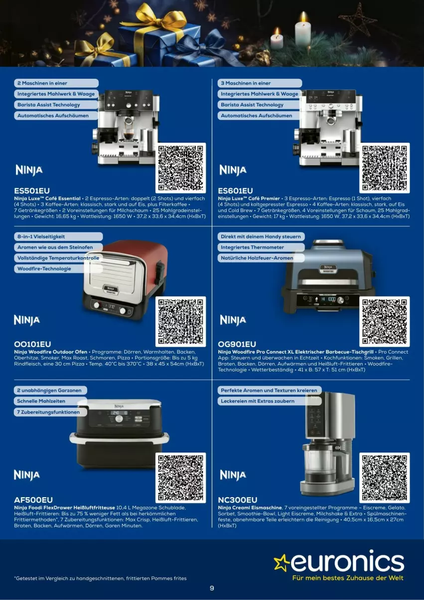 Aktueller Prospekt Euronics - Prospekte - von 03.12 bis 31.12.2024 - strona 9 - produkty: acer, auto, barbecue, braten, creme, eier, eis, eiscreme, eismaschine, elle, espresso, fleisch, fritteuse, grill, Handy, Heißluftfritteuse, Holz, kaffee, Kette, pizza, rel, rind, rindfleisch, thermometer, Ti, Tiere, tisch, tischgrill, Waage