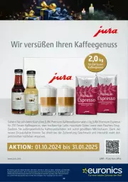 Gazetka promocyjna Euronics - Prospekte - Gazetka - ważna od 31.12 do 31.12.2024 - strona 12 - produkty: ACC, auto, chia, espresso, flasche, Gläser, Jura, kaffee, kaffeegenuss, kaffeespezialitäten, kaffeevollautomat, kaffeevollautomaten, latte, mac, macchiato, milch, nuss, rel, sirup, Spezi, tasse, Ti, tomate, tomaten, vollautomaten, Yo