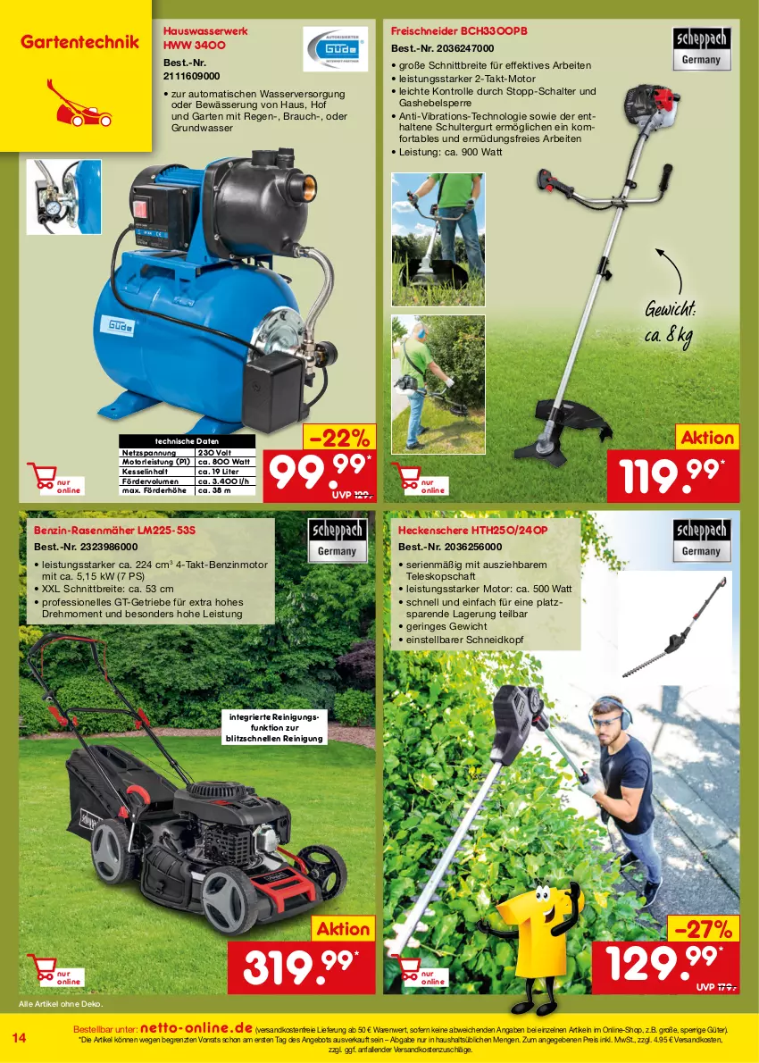 Aktueller Prospekt Netto Marken-Discount - Online-Angebote Juli - von 01.07 bis 31.07.2022 - strona 14 - produkty: angebot, auto, Brei, eis, elle, ente, Garten, heckenschere, ndk, rasen, rasenmäher, Rauch, Reinigung, reis, ring, rwe, Schal, Schere, schultergurt, Teleskop, Ti, tisch, versandkostenfrei, wasser, ZTE