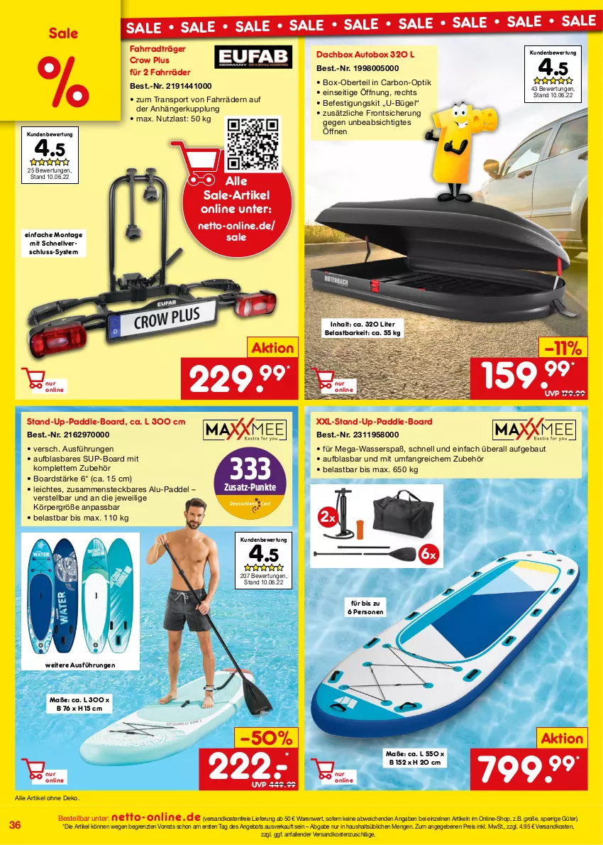 Aktueller Prospekt Netto Marken-Discount - Online-Angebote Juli - von 01.07 bis 31.07.2022 - strona 36 - produkty: angebot, Anhänger, auto, Bau, bügel, eis, Fahrrad, ndk, reis, Sport, Ti, versandkostenfrei, wasser, ZTE