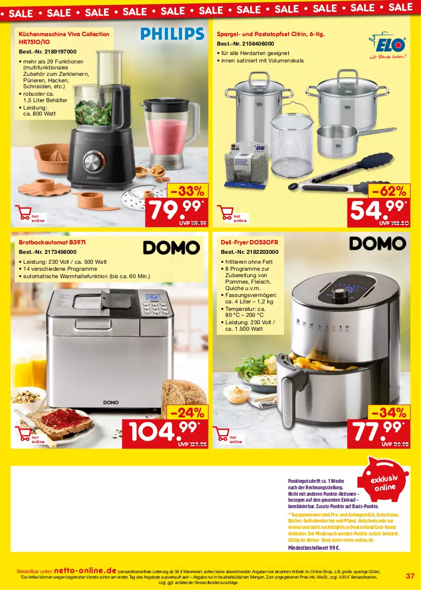 Aktueller Prospekt Netto Marken-Discount - Online-Angebote Juli - von 01.07 bis 31.07.2022 - strona 37 - produkty: angebot, auto, Behälter, brot, Brotbackautomat, deutschlandcard, eis, erde, fleisch, guthabenkarte, gutschein, gutscheine, herdarten, küche, Küchen, küchenmaschine, leine, LG, milch, ndk, pasta, pommes, Quiche, Rauch, reis, spargel, Ti, Tiere, tisch, topf, Topfset, versandkostenfrei, ZTE