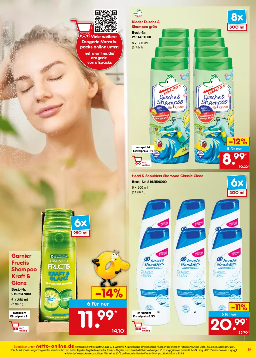 Aktueller Prospekt Netto Marken-Discount - Online-Angebote Juli - von 01.07 bis 31.07.2022 - strona 9 - produkty: angebot, bestpreis, dusche, eis, fructis, garnier, Kinder, kraft, ndk, reis, shampoo, Ti, versandkostenfrei, ZTE