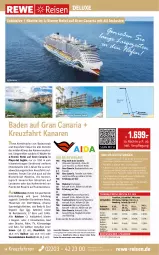 Gazetka promocyjna Rewe Reisen - Reiseprospekt - Gazetka - ważna od 30.05 do 30.05.2025 - strona 18 - produkty: Atari, Bad, bett, Betten, blume, blumen, body, buch, dusche, eis, elle, getränk, getränke, inklusivleistungen, kreuzfahrten, leine, Persona, pool, reis, reiseverlauf, rel, Ria, Sport, Thea, Ti, tisch, uhr