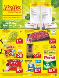 Gazetka promocyjna Netto Marken-Discount - Filial Angebote - Gazetka - ważna od 08.01 do 08.01.2022 - strona 1 - produkty: angebot, batterie, batterien, bio, dallmayr, dallmayr prodomo, eis, fleisch, frucht, fruchtgummi, hackfleisch, haribo, kaffee, könig pilsener, ndk, persil, persil waschmittel, pils, pilsener, prodomo, reis, reiss, rind, rinder, Schal, Schale, Ti, trauben, usb, versandkostenfrei, waschmittel, ZTE