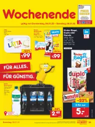 Gazetka promocyjna Netto Marken-Discount - Filial Angebote - Gazetka - ważna od 08.01 do 08.01.2022 - strona 35 - produkty: Alwa, angebot, duplo, eis, ferrero, hanuta, Kinder, kinder riegel, lätta, milch, Milchschnitte, mineralwasser, Mineralwasser Classic, natur, pingui, reis, rel, riegel, Ti, Tiere, usb, wasser, ZTE