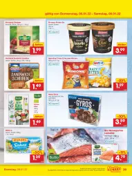 Gazetka promocyjna Netto Marken-Discount - Filial Angebote - Gazetka - ważna od 08.01 do 08.01.2022 - strona 39 - produkty: agrarfrost, angebot, bio, cheddar, Crazy Frites, ehrmann, eis, filet, gyros, hochland, kerrygold, lachs, lachsfilet, milka, milkana, rwe, sandwich, schwein, Ti, usb, wein, zaziki, ZTE