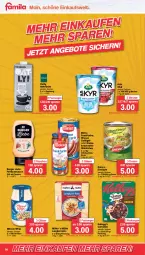 Gazetka promocyjna Famila - Prospekte - Gazetka - ważna od 11.11 do 11.11.2023 - strona 14 - produkty: arla, arla skyr, Becher, burger, cerealien, drink, eintöpfe, eis, erasco, feinkost, flasche, frankfurter, Geflügel, Gläser, hafer, Haferdrink, Kellogg‘s, korn, Langkornreis, leine, meica, miracel, miracel whip, Müller, reis, sauce, Skyr, wiener, würstchen