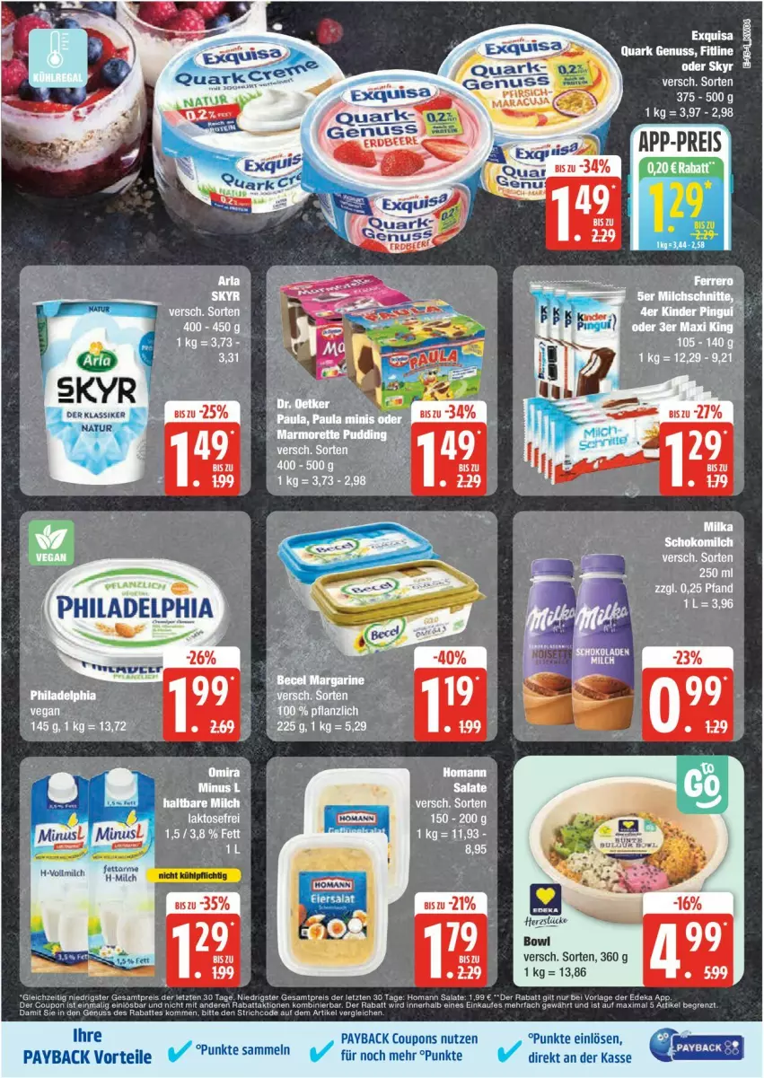 Aktueller Prospekt Edeka - Prospekte - von 20.01 bis 25.01.2025 - strona 15 - produkty: coupon, coupons, eis, exquisa, fitline, milch, natur, nuss, payback, quark, quark genus, quark genuss, reis, Skyr, Ti, ZTE