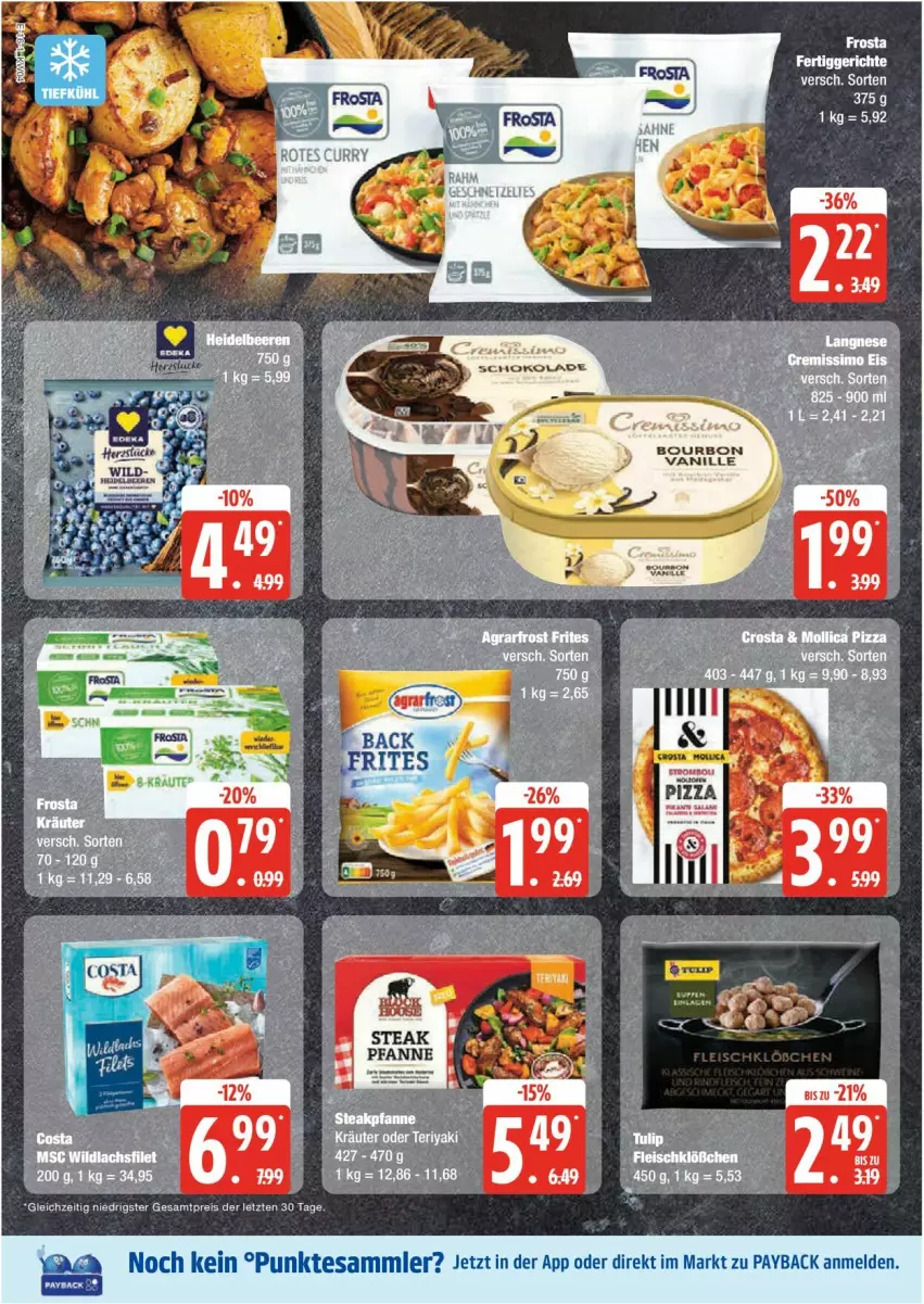 Aktueller Prospekt Edeka - Prospekte - von 20.01 bis 25.01.2025 - strona 16 - produkty: bourbon, bourbon vanille, eis, fertiggericht, fertiggerichte, filet, frosta, lachs, lachsfilet, payback, reis, schoko, schokolade, tee, tesa, Ti, vanille, Wild, wildlachs, ZTE