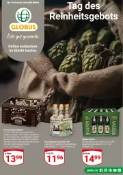 Gazetka promocyjna Globus - Prospekte - Gazetka - ważna od 22.04 do 22.04.2023 - strona 1 - produkty: auer, bier, bügel, flasche, gin, grevensteiner, Leuchte, leuchten, LG, malz, mw-flasche, natur, orange, steiner, Ti, wasser